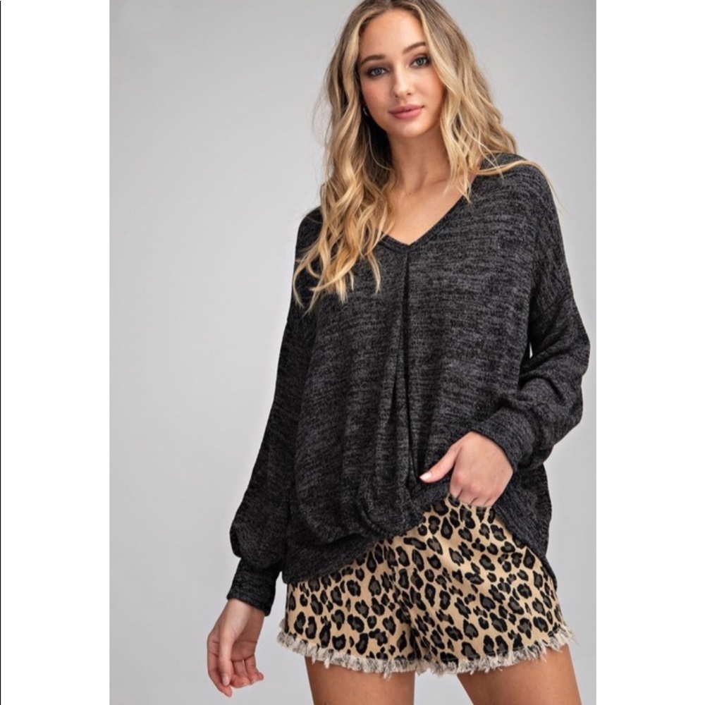 NEW! Twisted Front Top in Charcoal!